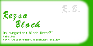 rezso bloch business card